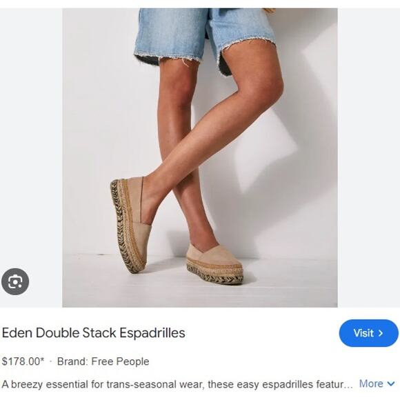 New! Free People Eden Double Stack Espadrilles - Size US 7.5 / EU 38 - Picture 4 of 12